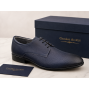 Pantofi Derby bărbați bleumarin din piele naturală perforată 346ABLM